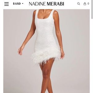 NEVER WORN - White Beaded and Sequins Mini Dress/ Wedding Reception Dress